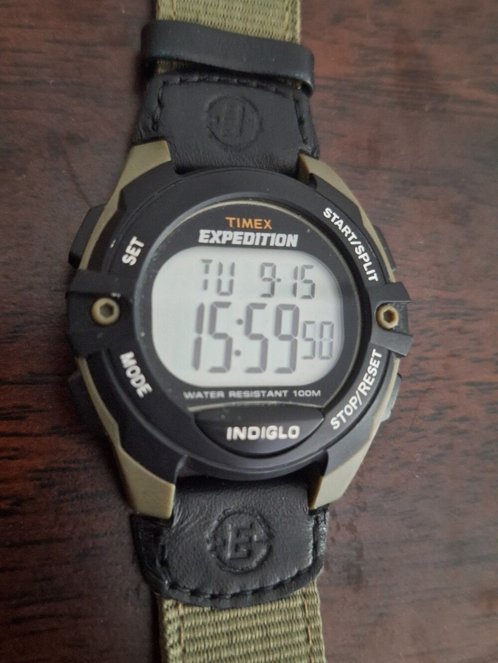 Timex Expedition Digital Watch - Black and Olive Green